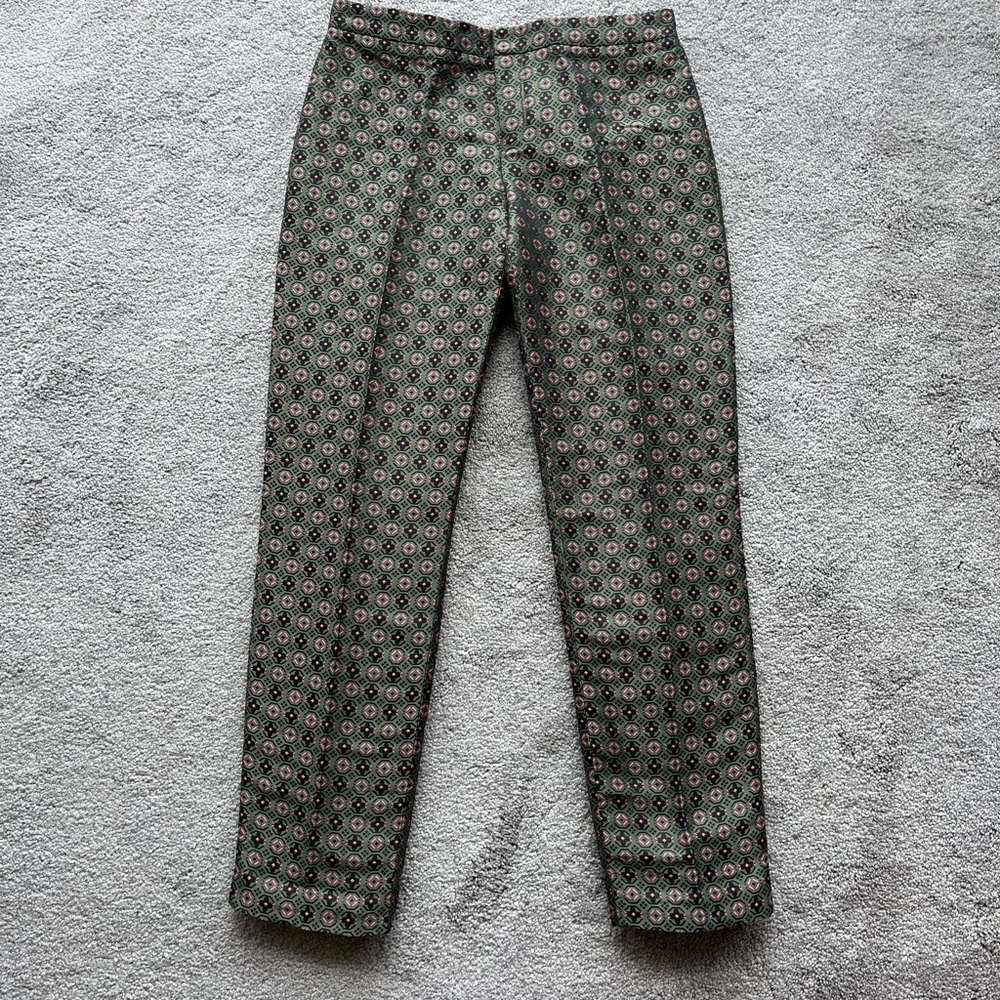 Club Monaco Women’s Dark Green, Pink and Black Trousers